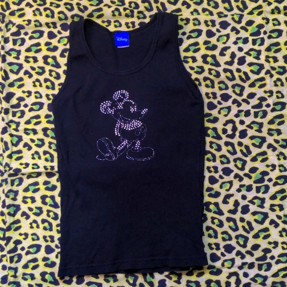 Free add on - Disney Y2K Mickey Mouse Bling Ribbed Tank Top - Picture 1 of 9
